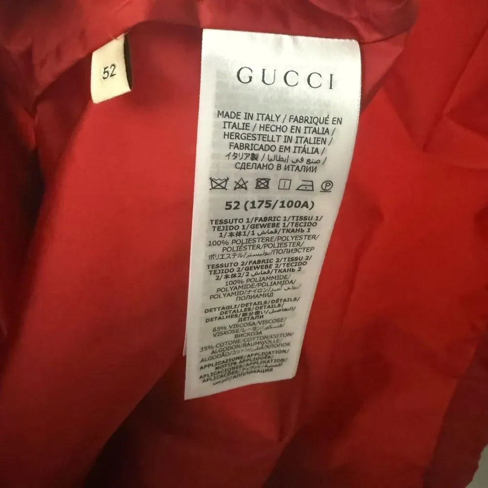 Brand new with tags Gucci Men's Navy and Red Windbreaker sz 52 us sz xl